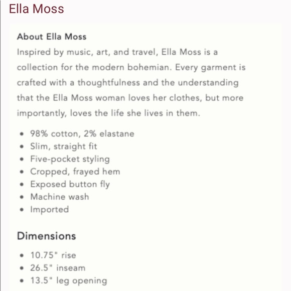 Ella Moss High-Rise Slim Straight Crop The Retro - Picture 6 of 12